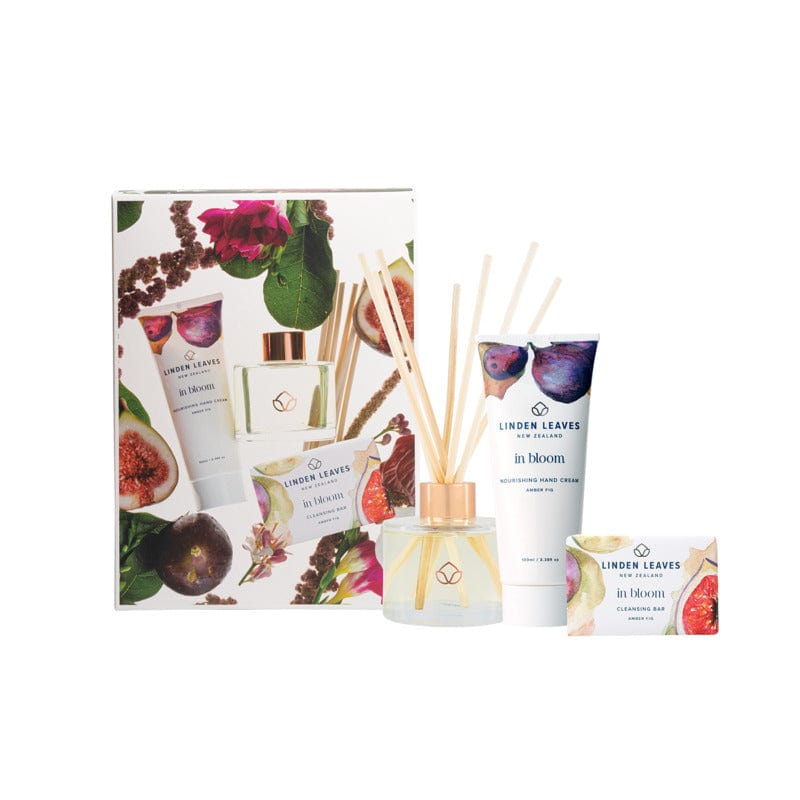 Linden Leaves Hands and Home Gift Set Amber Fig 3pcs