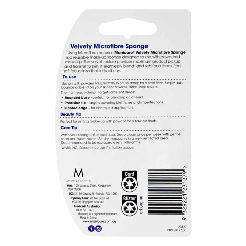 Manicare Velvety Microfibre Sponge