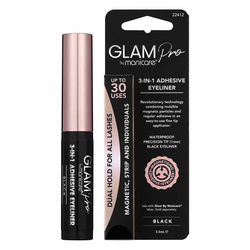 Glam by Manicare Pro 3-in-1 Adhesive Eyeliner Black 3.5ml