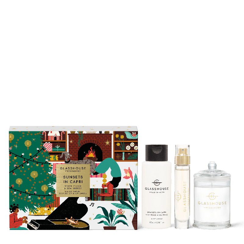 Glasshouse Sunset in Capri EDP Body Lotion and Candle Gift Set