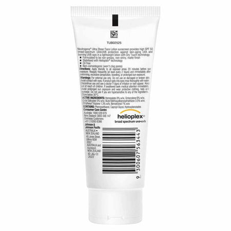 Neutrogena Ultra Sheer Face Lotion SPF50 88ml
