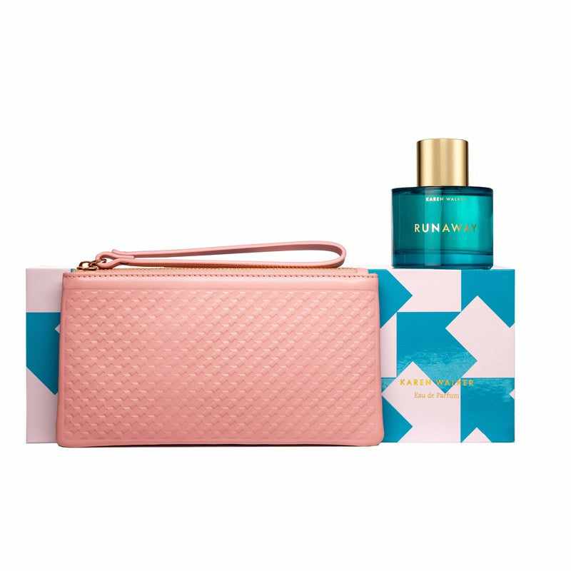 Karen Walker Runaway Azure 100ml EDP with Blush Pink Leather Purse Gift Set 2pcs