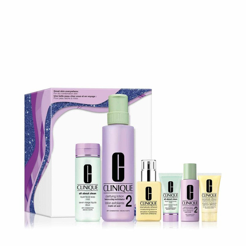 Clinique Great Skin Everywhere Gift Set - For Dry Combination Skin 6pcs