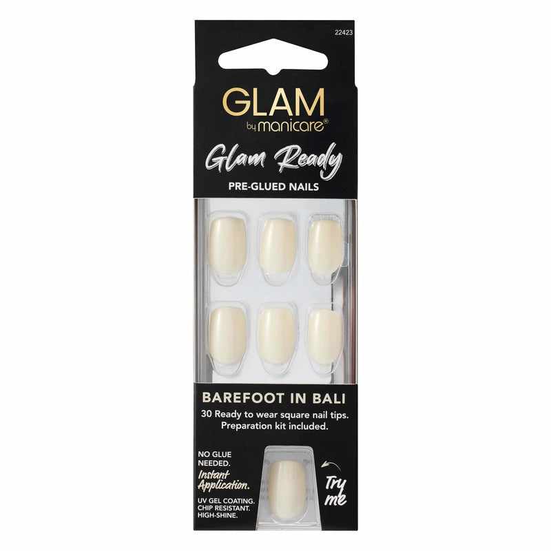 Glam by Manicare Glam Ready Pre-Glued Nails Barefoot in Bali 30pcs