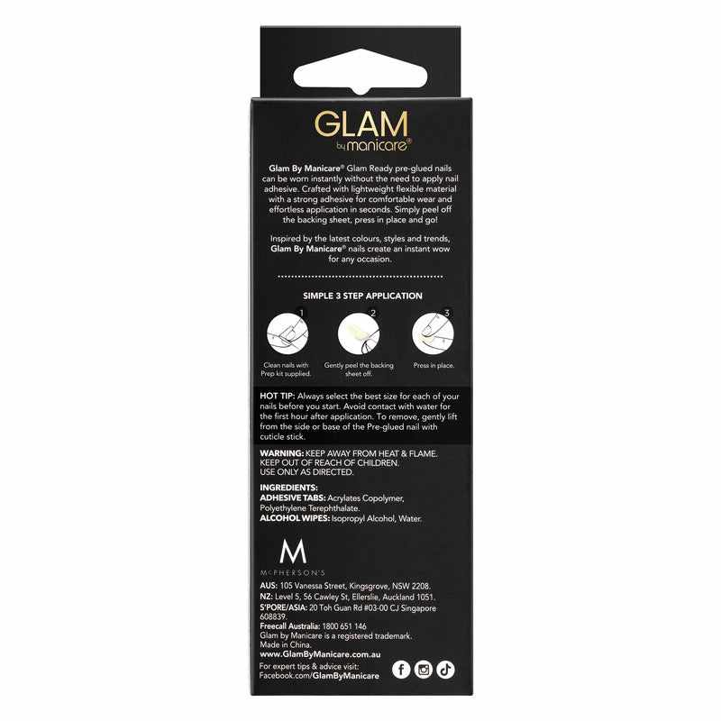Glam by Manicare Glam Ready Pre-Glued Nails Barefoot in Bali 30pcs