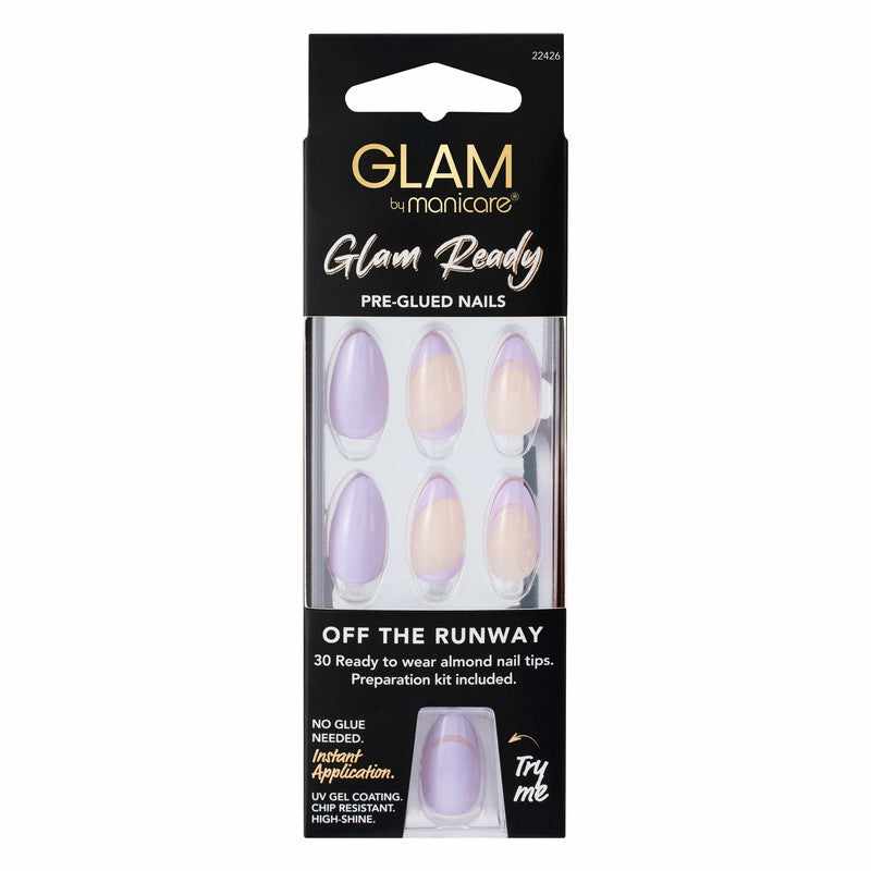 Glam by Manicare Glam Ready Pre-Glued Nails Off the Runway 30pcs