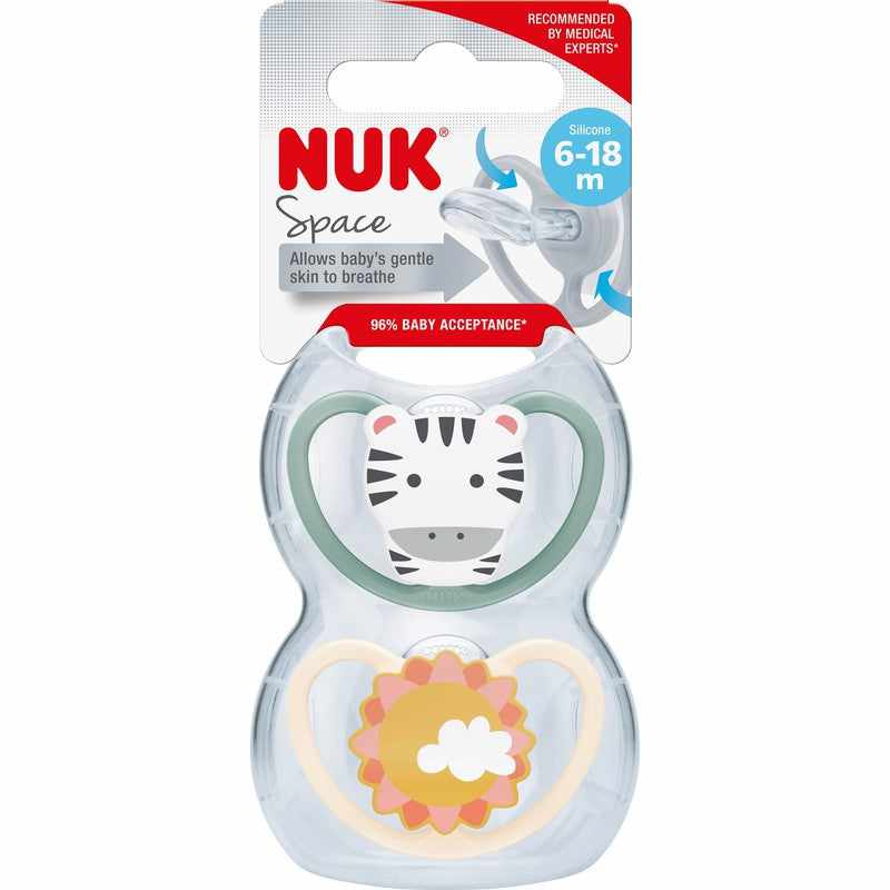 Nuk Space Silicone Soother 6-18 months Assorted 2pk – Life Pharmacy