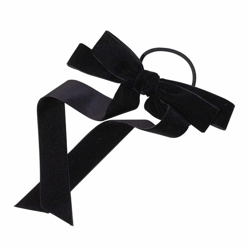 Adorn by Mae Elastic Velvet Bow Black