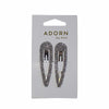 Adorn by Mae One Touch Clips Diamante Silver 2pk