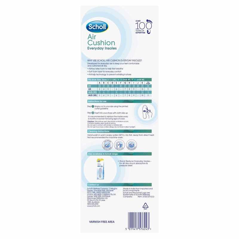 Scholl Scholl Air Cushion Everyday Insole 1pr 20027697