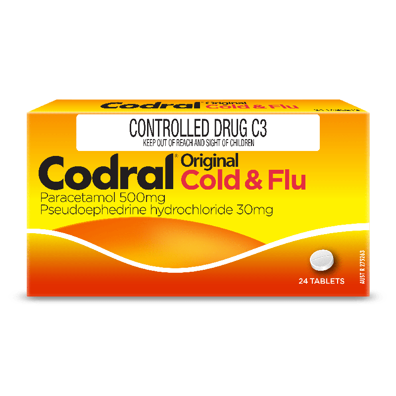 Codral Original Cold & Flu NZ PSE C3 24pk - PHARMACIST ONLY MEDICINE ...