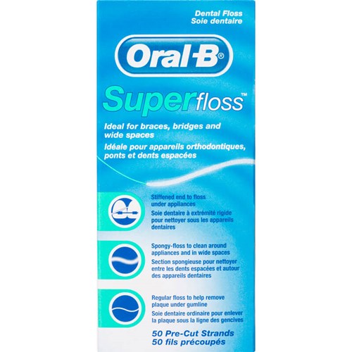 Oral B Super Floss Unwaxed 50m