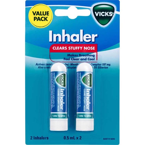 Vicks Inhaler - Provides Instant Relief from Blocked Nose, 0.5 ml Relief  for Cold Sinus Nasal Congestion Allergy Pack of 6